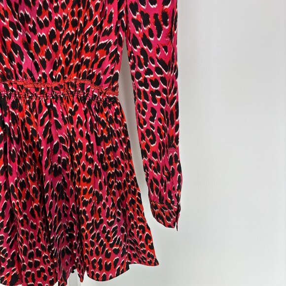 Zadig & Voltaire Ryde Pink & Orange Leopard Silk Dress Medium Size - Picture 4 of 10